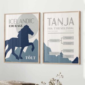 Islænder Stamtavle Plakatsæt Blå