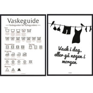 Vaskeguide Og &apos;vask I Dag&apos; Plakatsæt Fra Plakatdyr Dk